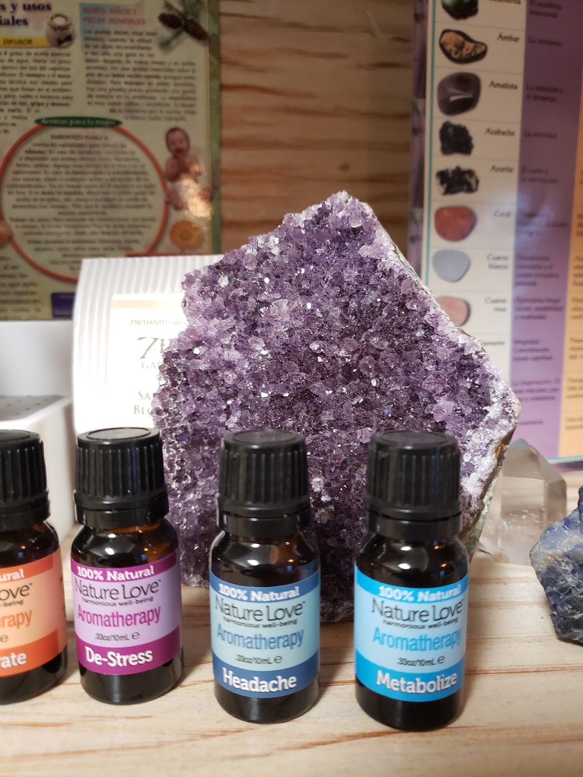 Aromatherapy oils and spiritual cleansing goods at Madre Tierra